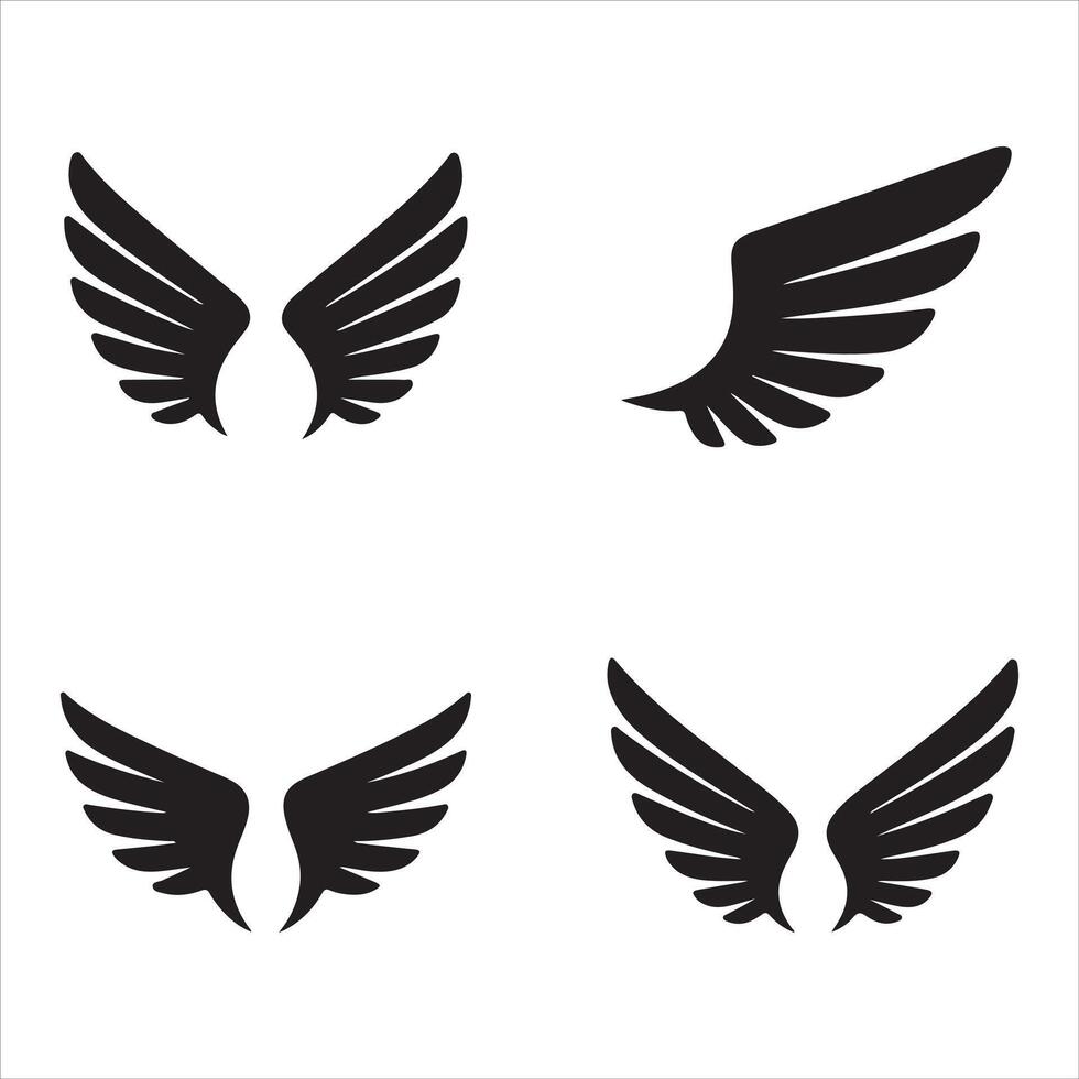 Symmetrical Flight Wings Set vector