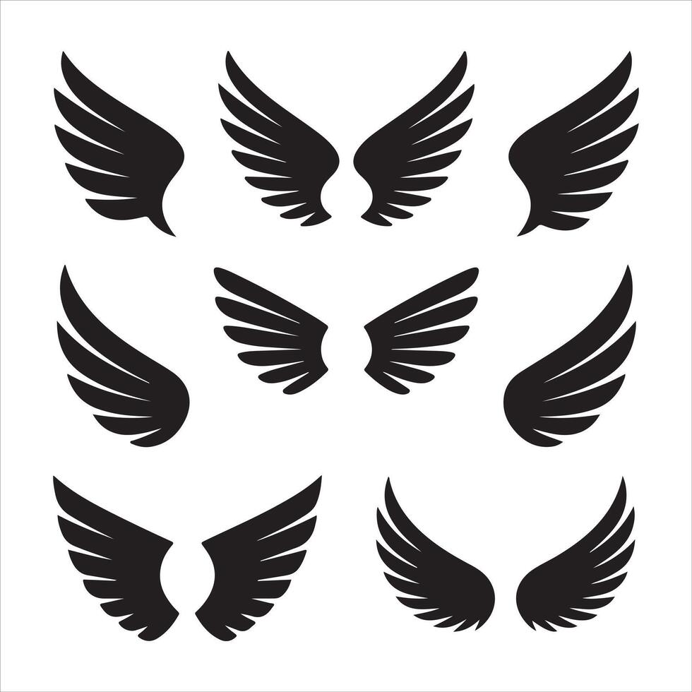 Feathered Wings Icon Collection vector