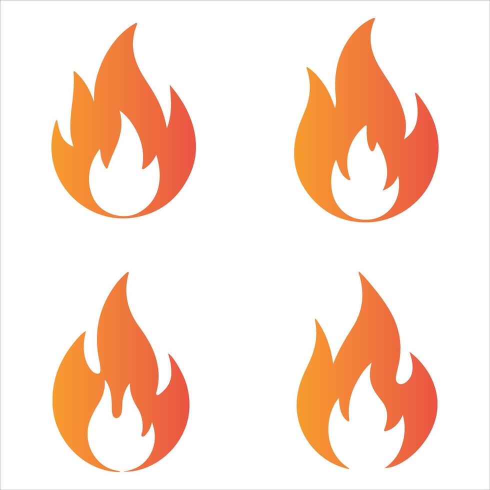 Gradient Orange Flame Icons Highlighting the Heat of Forgiveness vector