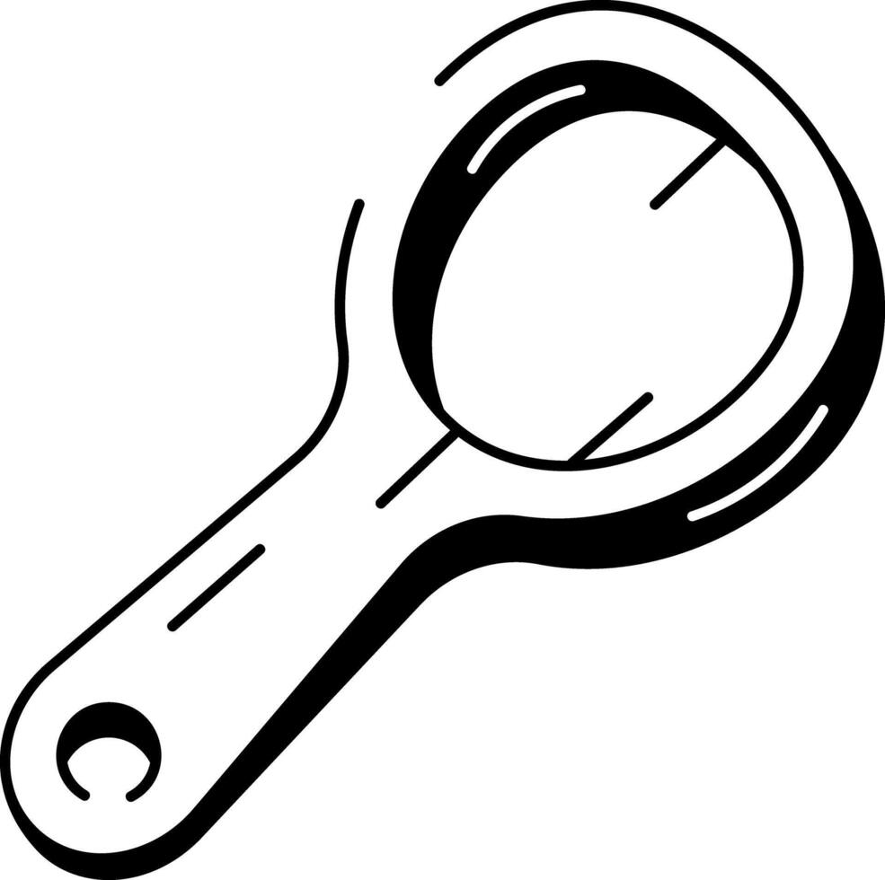 A sketchy style icon showing a traditional wooden spoon vector