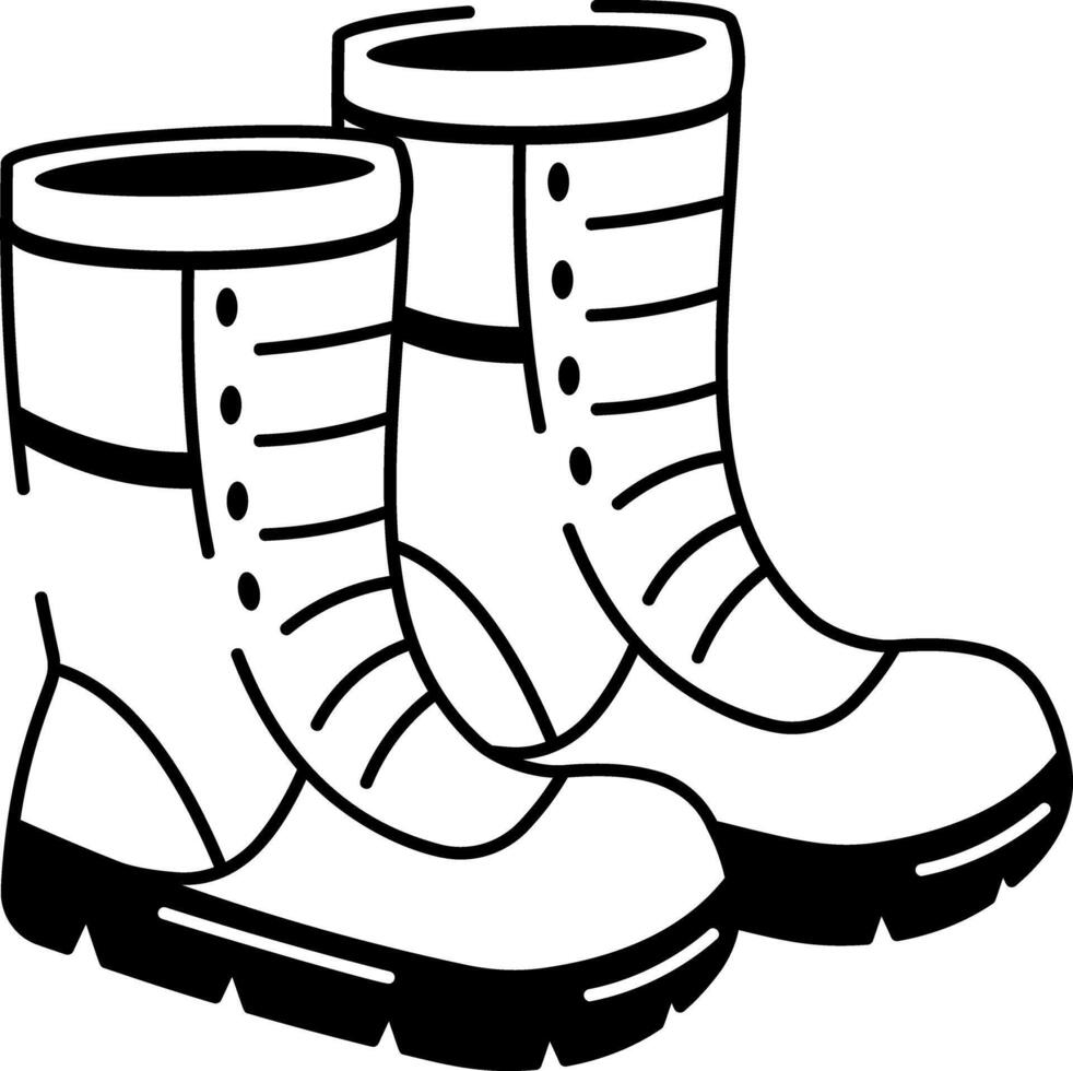 A doodle style icon of winter boots pair vector