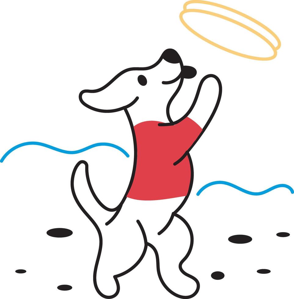 A doodle style icon of dog playing vector