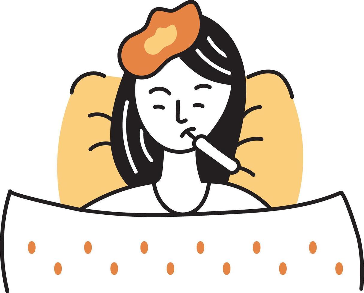 A hand drawn style icon of fever vector