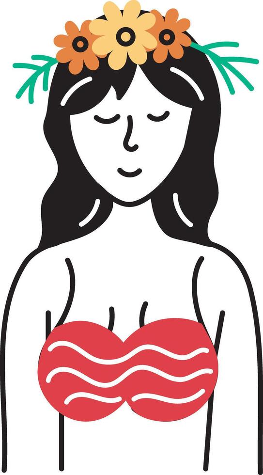 A hand drawn style icon of flower crown vector