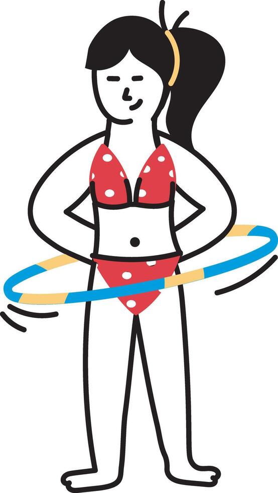 A hand drawn style icon of hoop dance vector