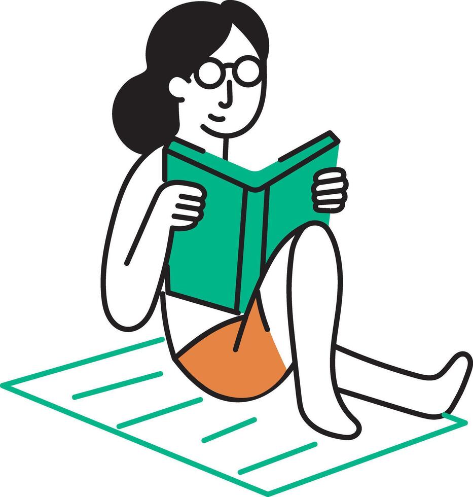 A hand drawn style icon of reading book vector