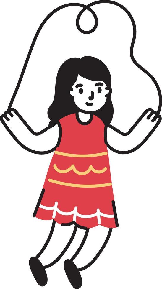 A drawing style icon of jumping rope vector