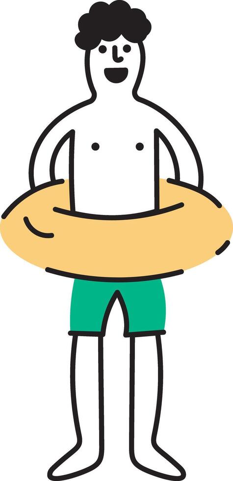 A hand drawn style icon of pool float vector