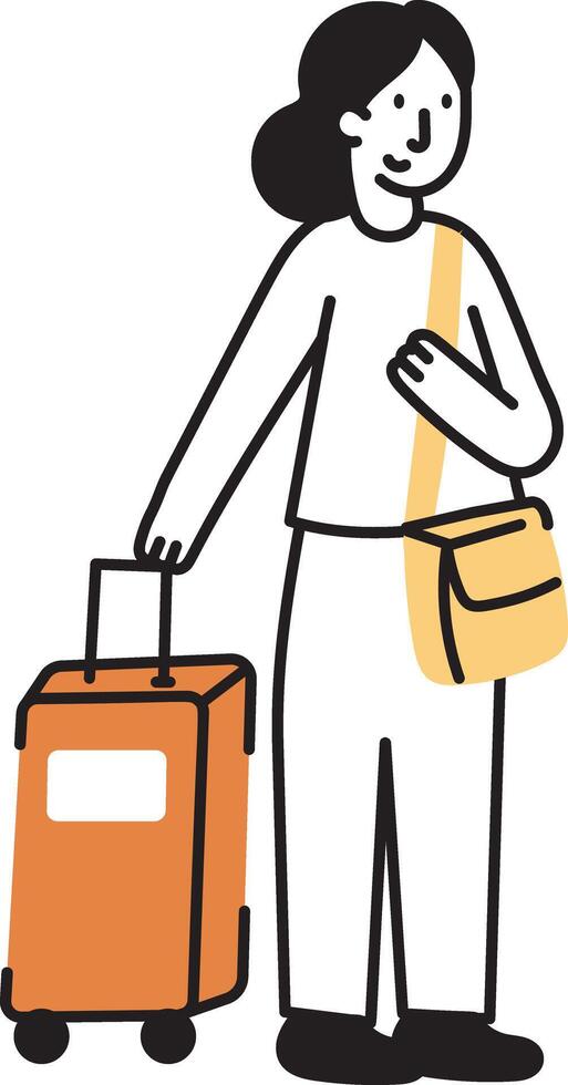 A sketchy style icon of travelling vector
