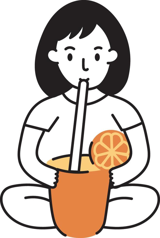 A doodle style icon of orange juice vector