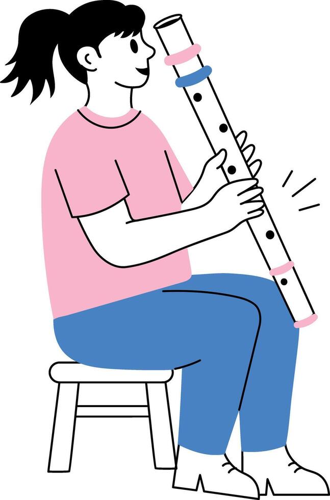 Sketchy style illustration showing a rainstick player vector