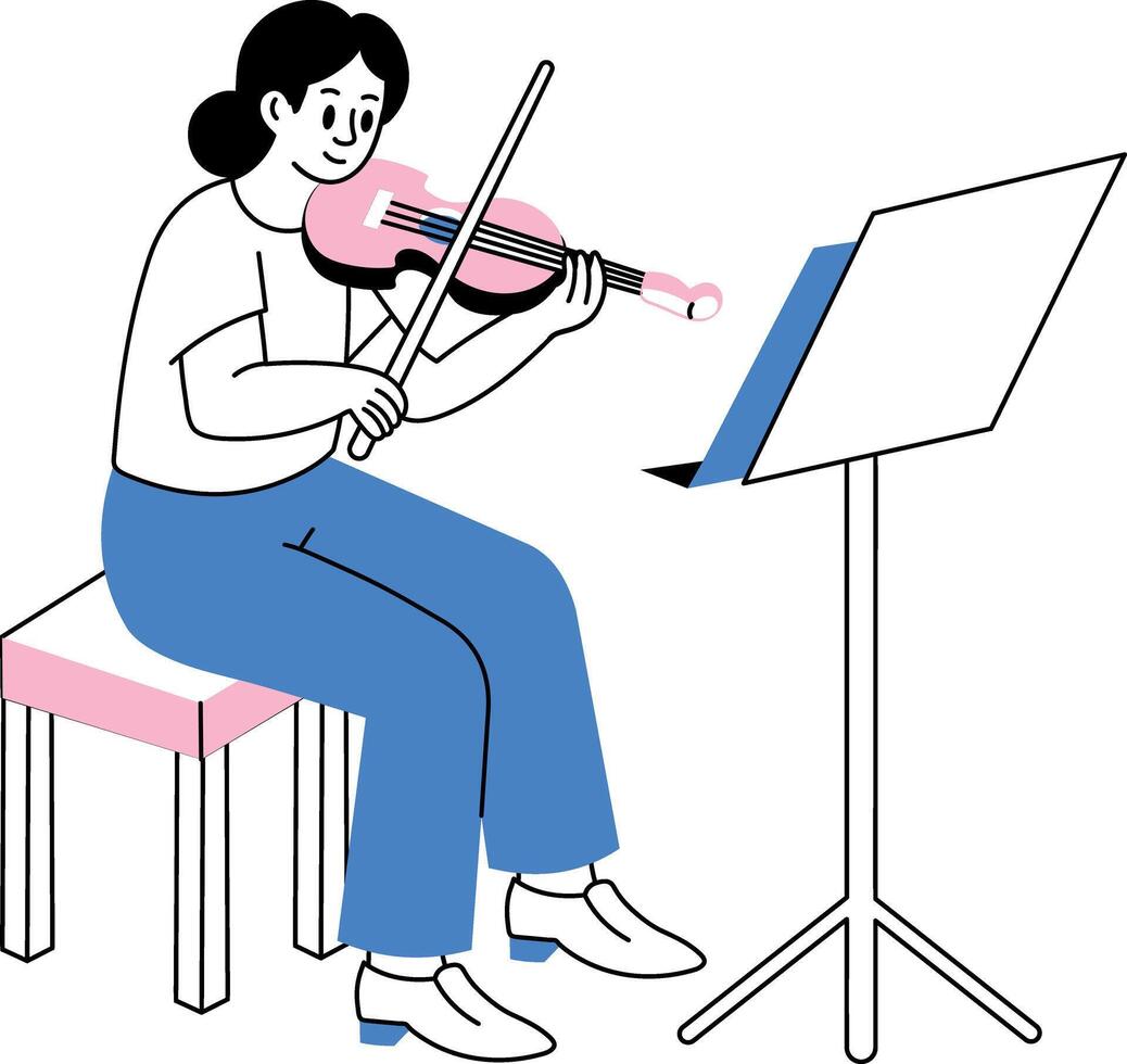 A doodle style illustration of a skilled violin player vector