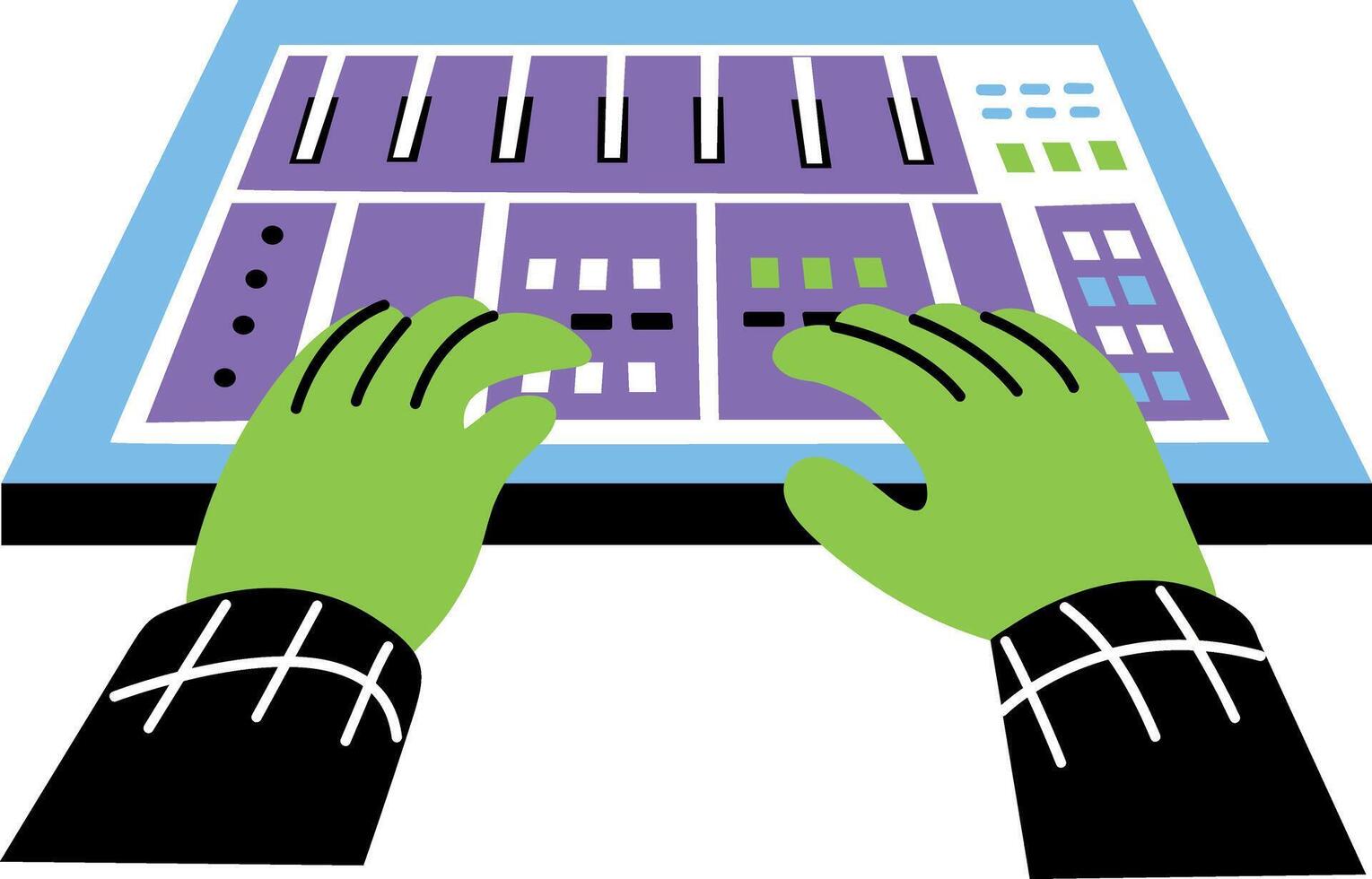 A flat style illustration showing audio adjustment vector