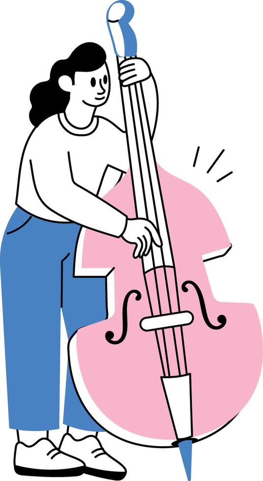 An illustration of violinist designed in drawing style vector