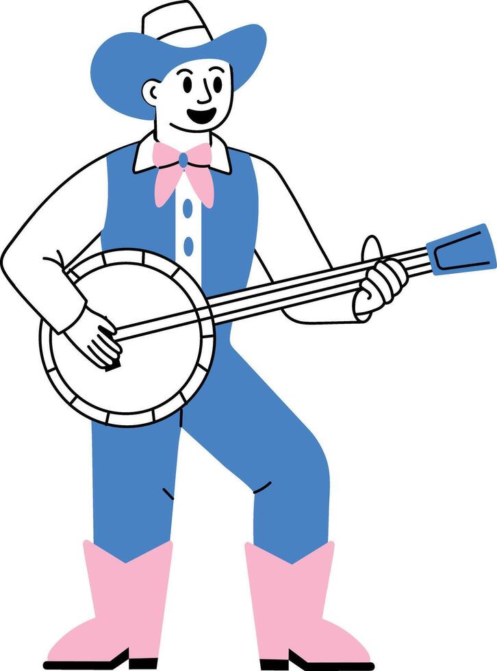 Sketchy style illustration denoting a talented musician figure vector
