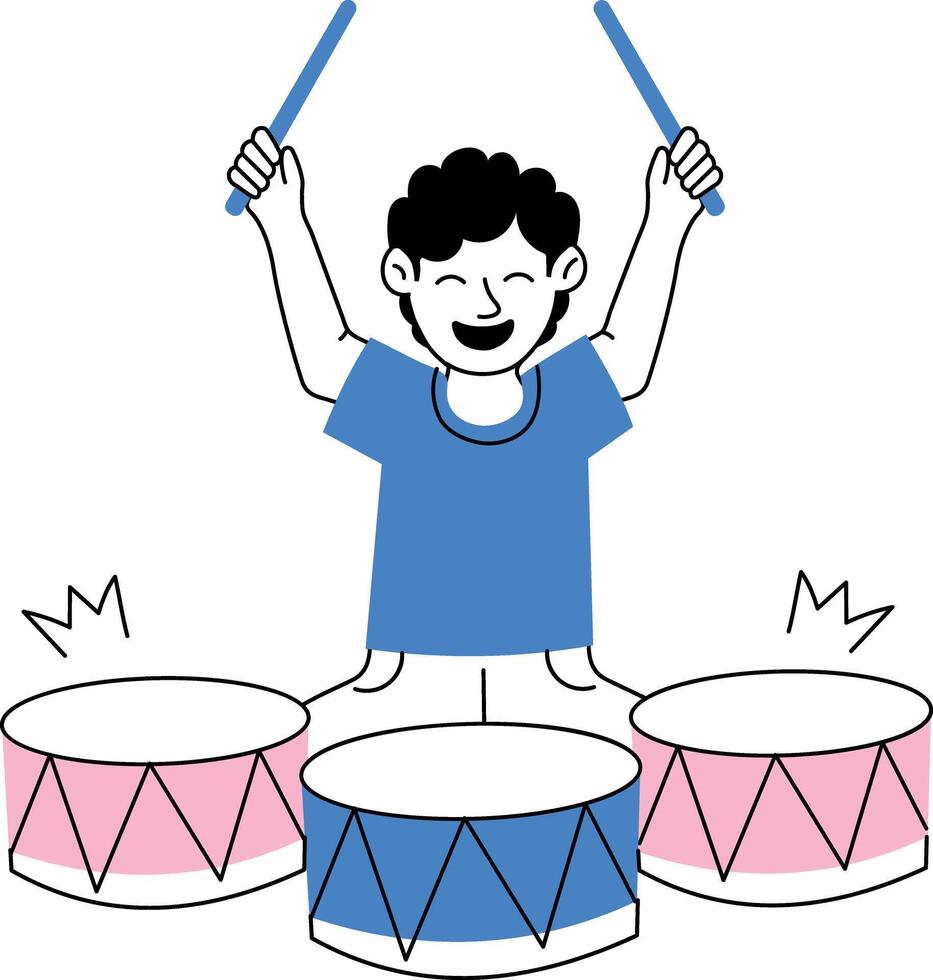 An illustration of drumbeat designed in doodle style vector