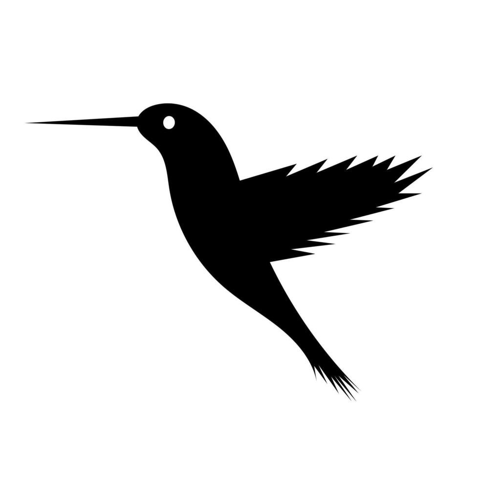 hummingbird silhouette illustration on isolated white background vector