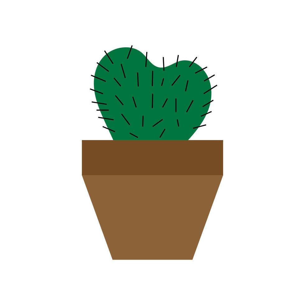Cactus in a pot flat illustration vector