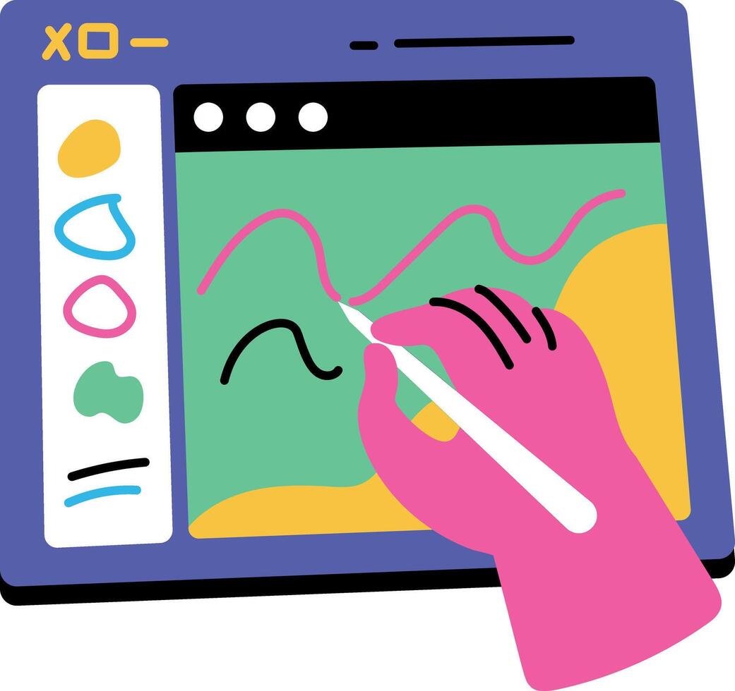 Flat style illustration showing a visual designing technique vector