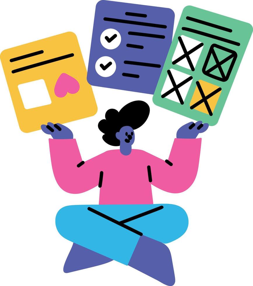 A flat style illustration showing interface designer vector