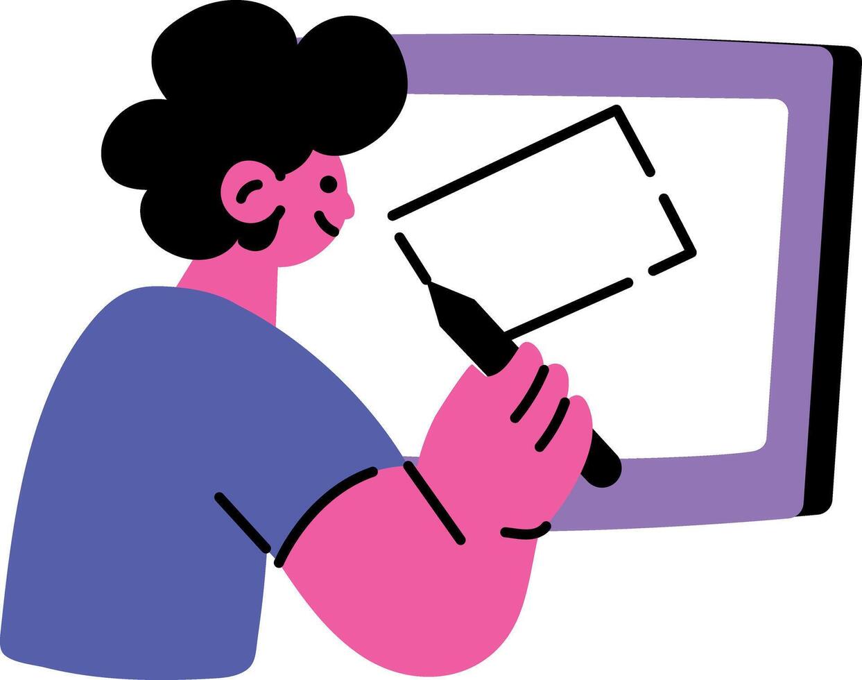 A flat style illustration showing an expert designer vector