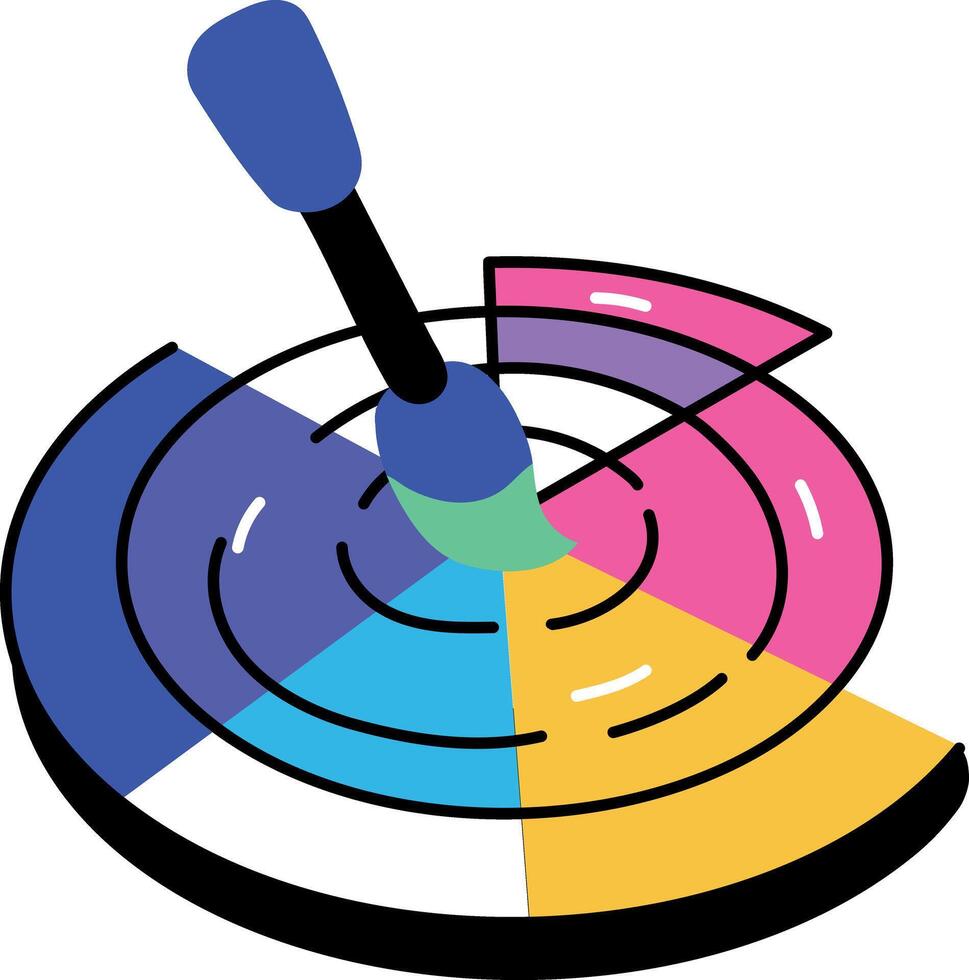 A flat style illustration showing colour picker vector