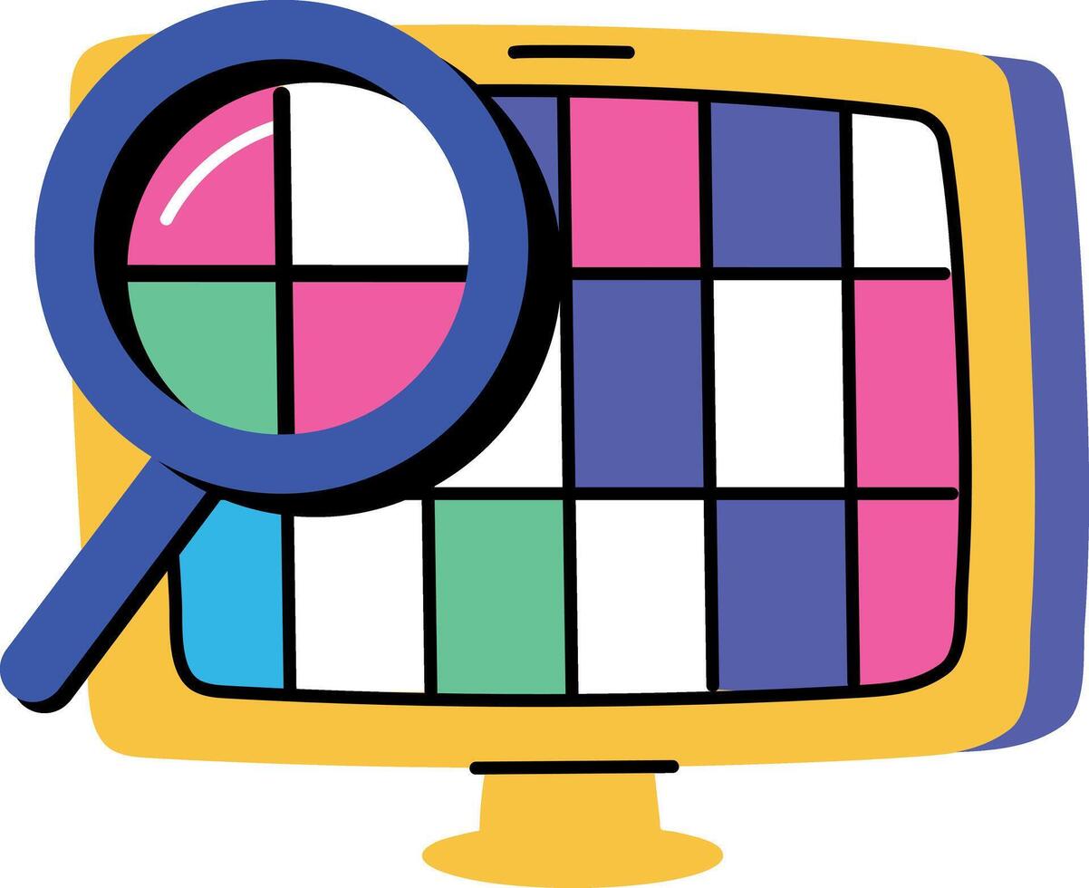 A flat style illustration depicting a zoom lens vector