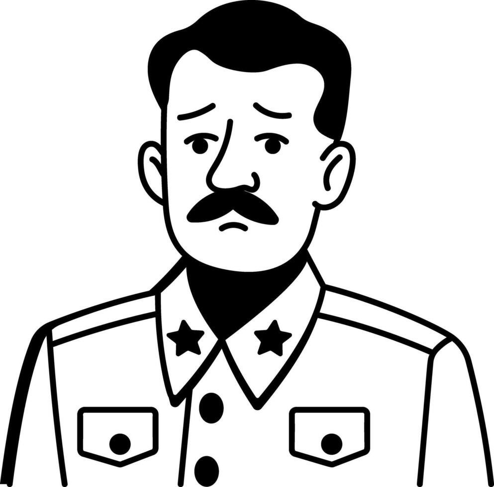 A doodle style icon of a stalin portrait vector