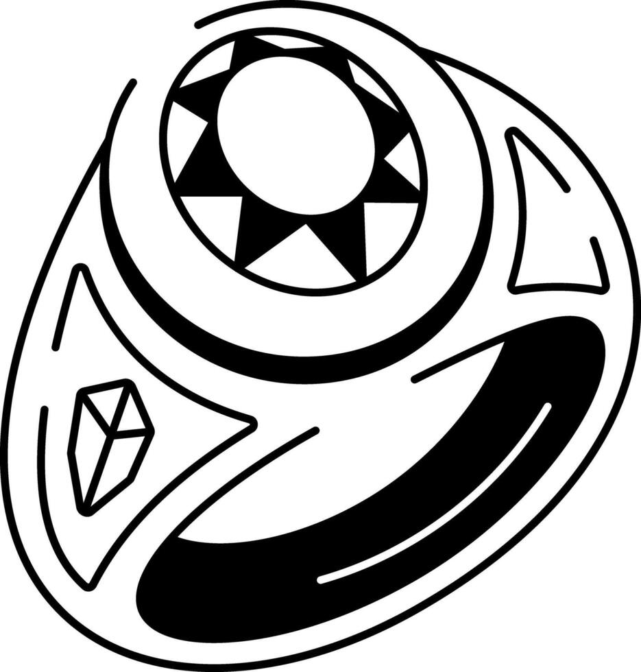 A doodle style icon of magic ring vector