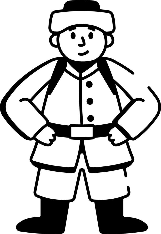 A drawing style icon of a russian man vector