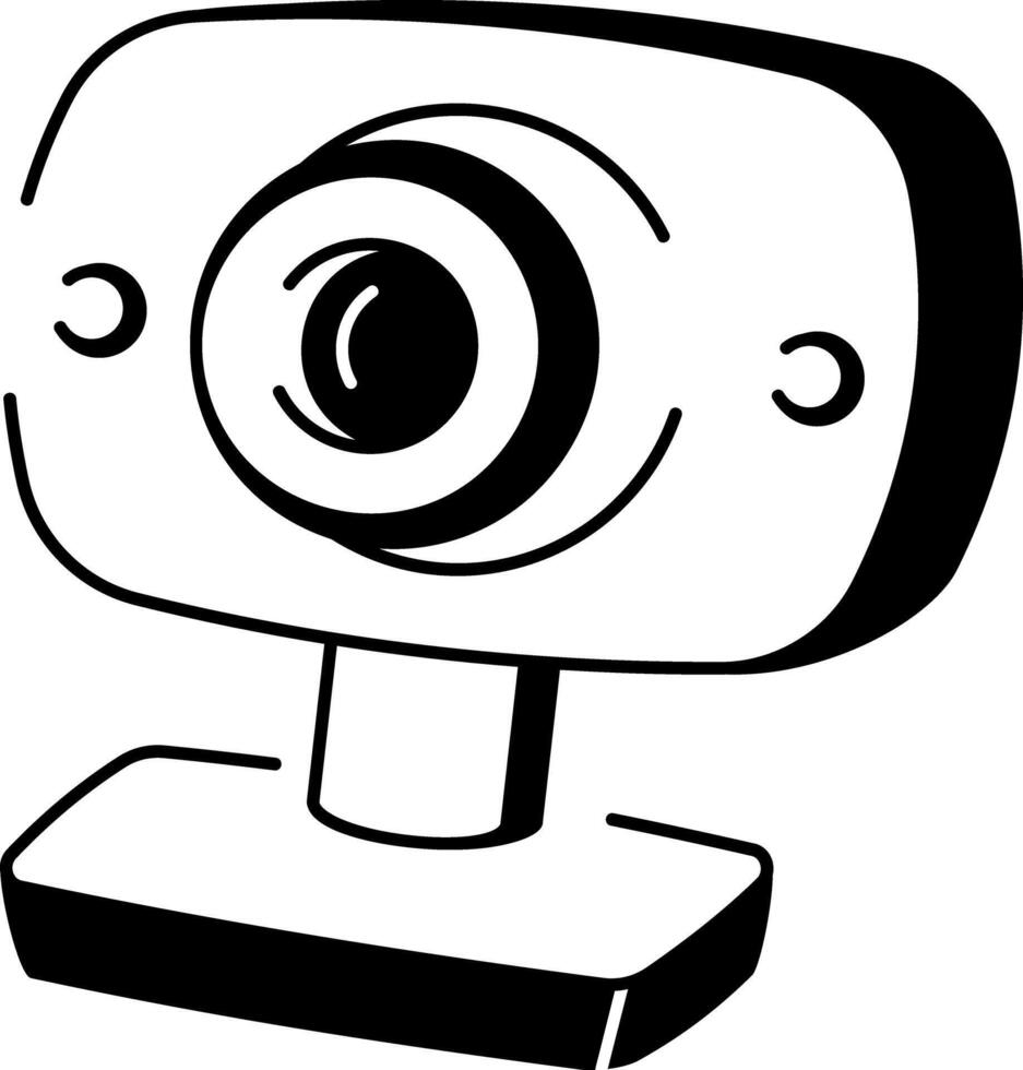 A hand drawn style icon of webcam vector