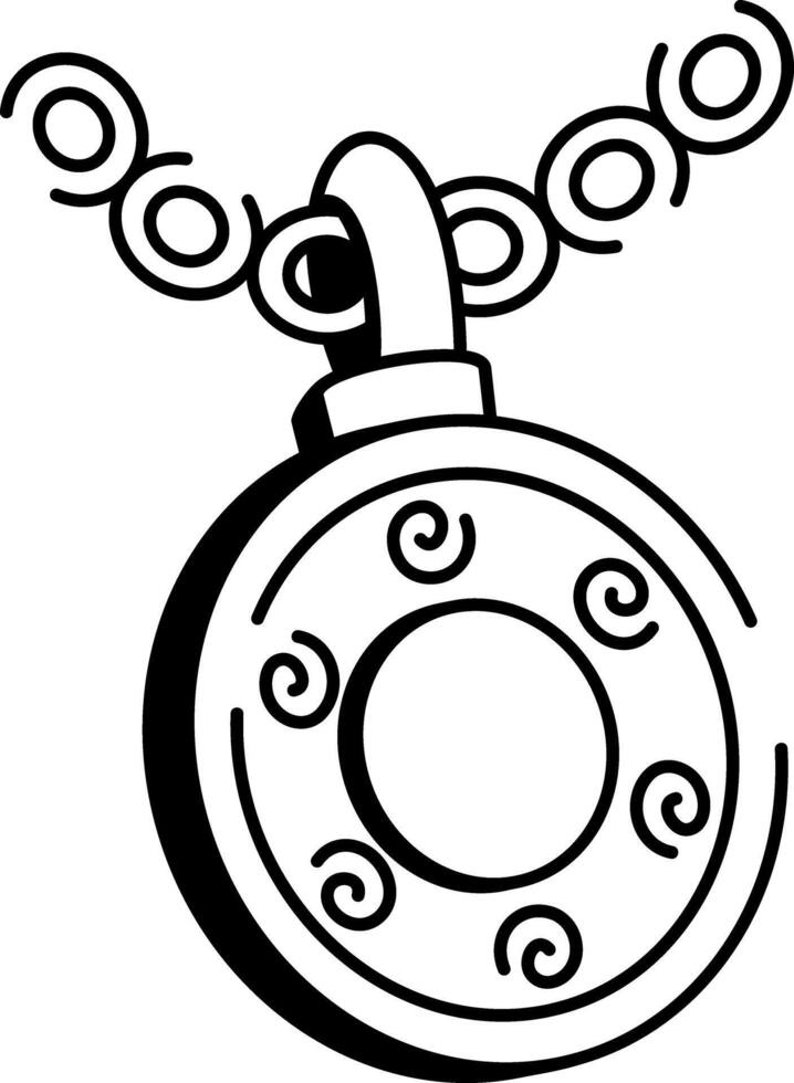 A hand drawn style icon of magic amulet vector