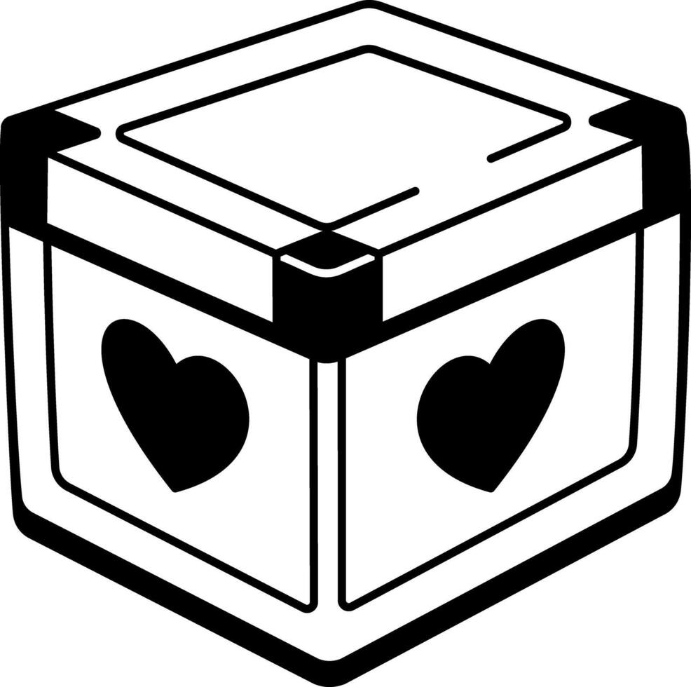 A doodle style icon of chest vector