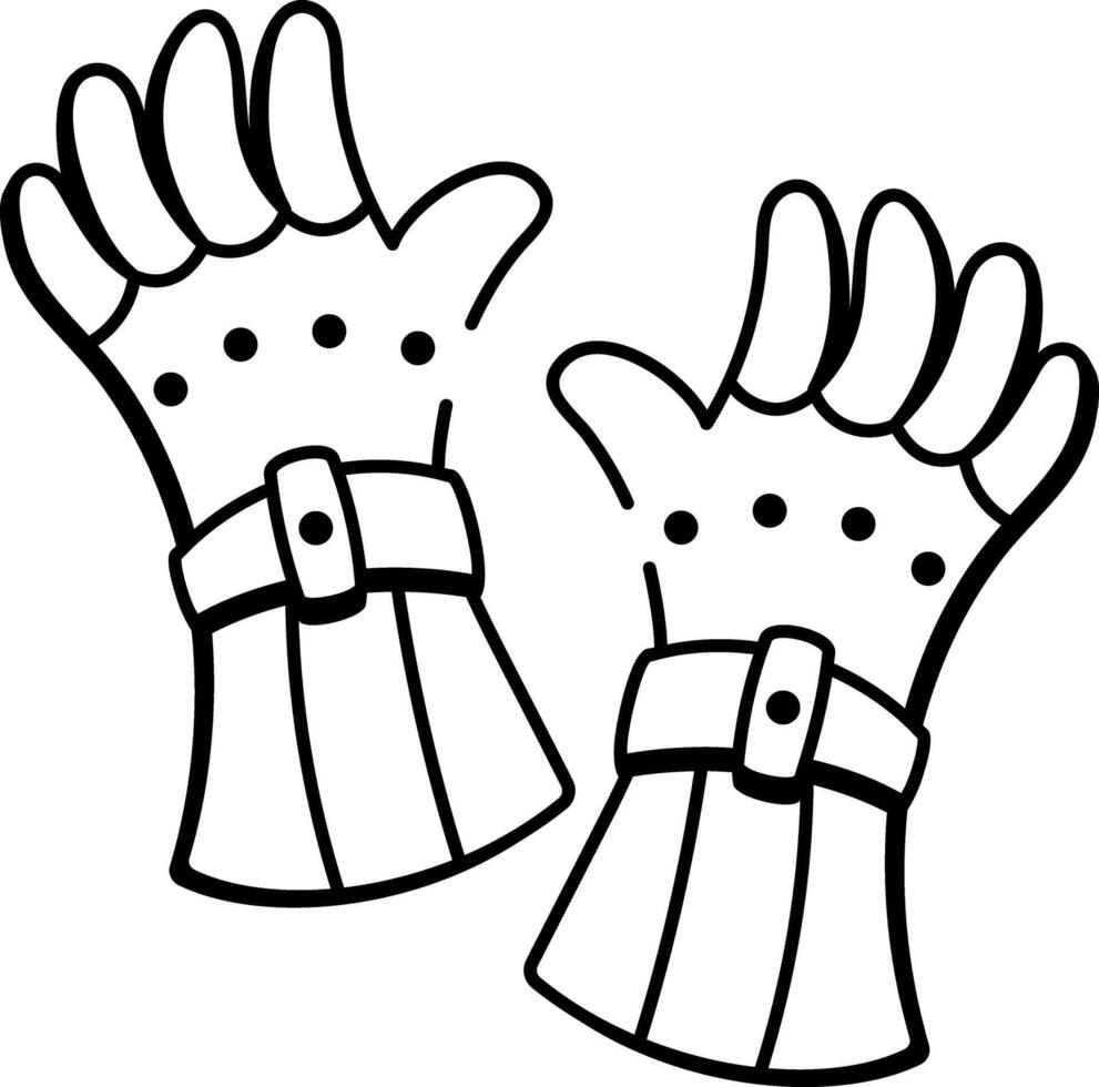 A hand drawn style icon of gauntlets vector