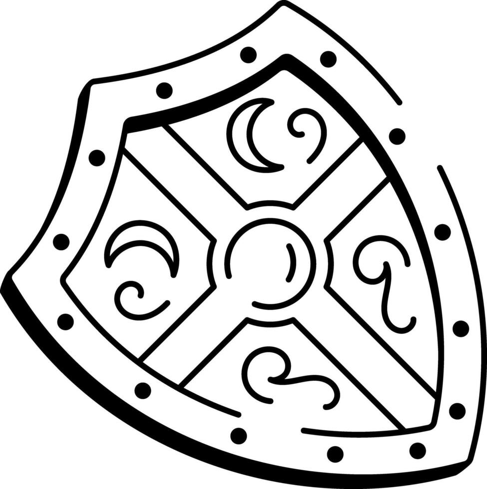 A doodle style icon of armour shield vector