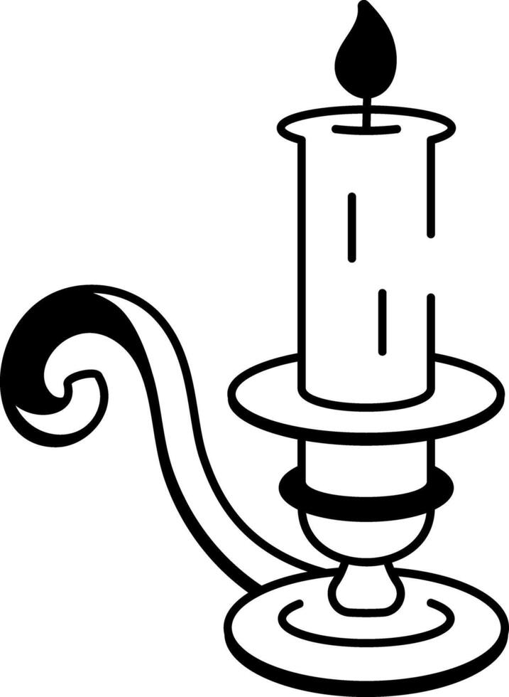An icon of decorative candleholder drawn in doodle style vector