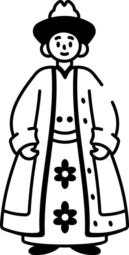 A doodle style icon of a noble person portrait vector