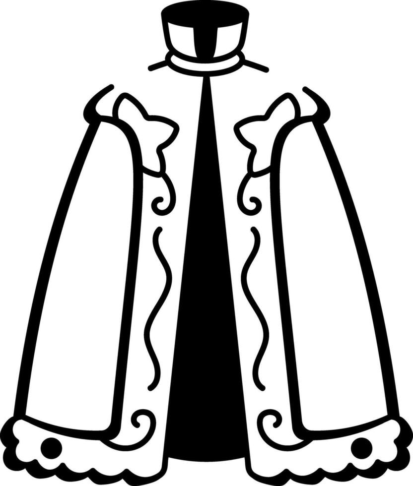 A hand drawn style icon of an imperial robe vector