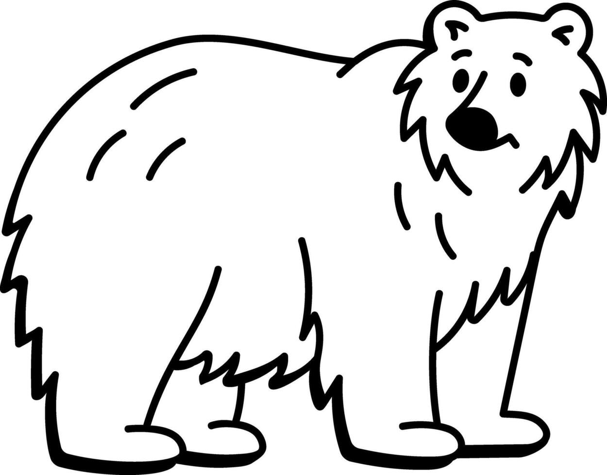 A drawing style icon showing a russian bear vector