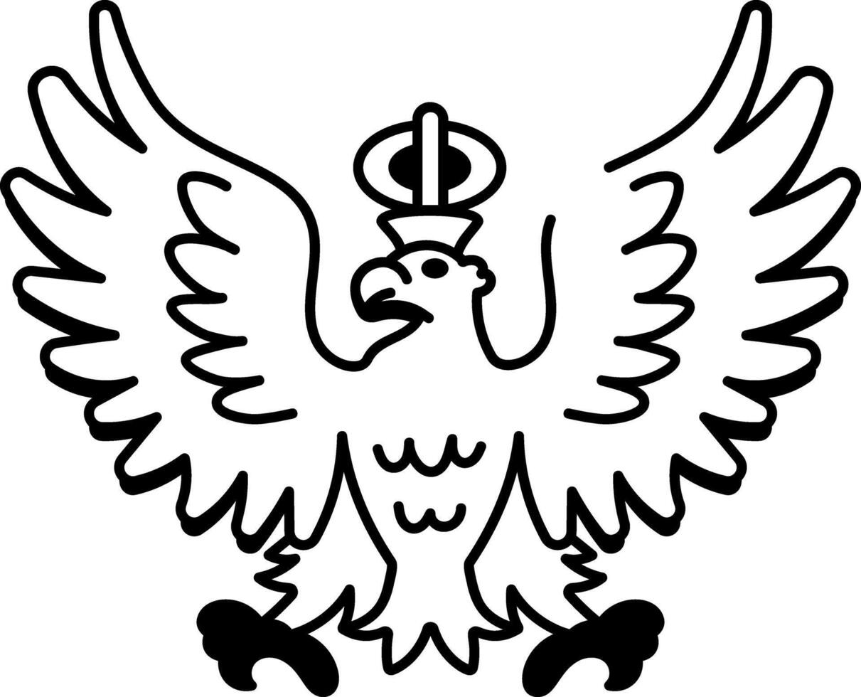 A doodle style icon of a russian eagle emblem vector