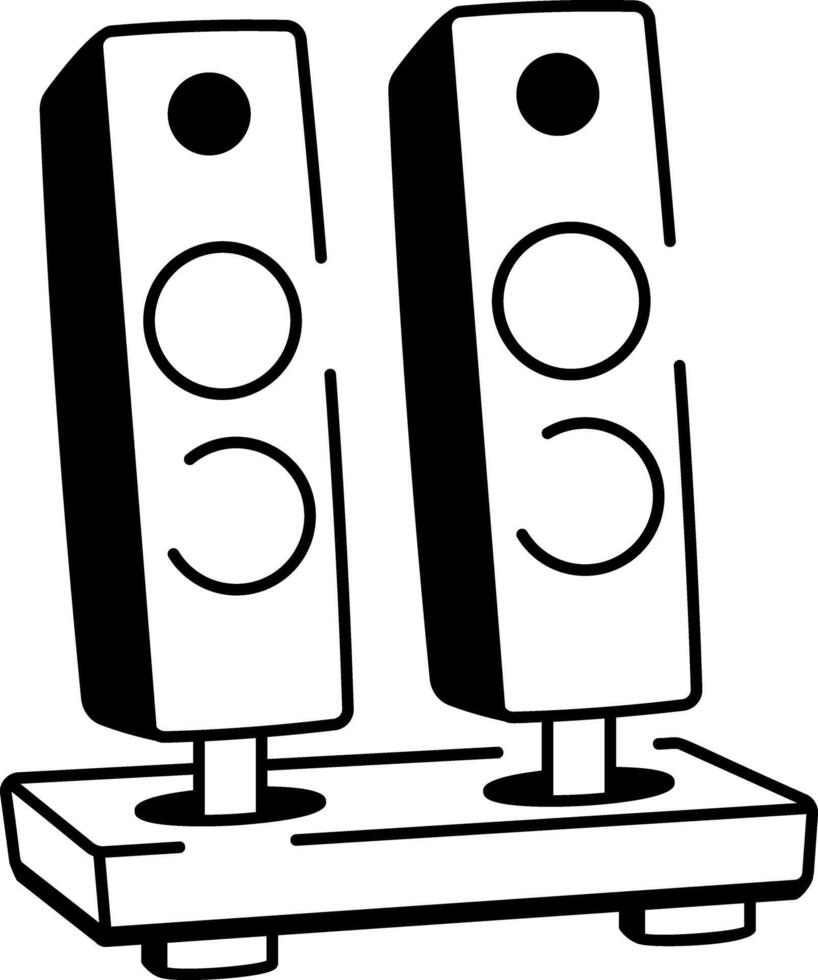 A doodle style icon of gaming speakers vector