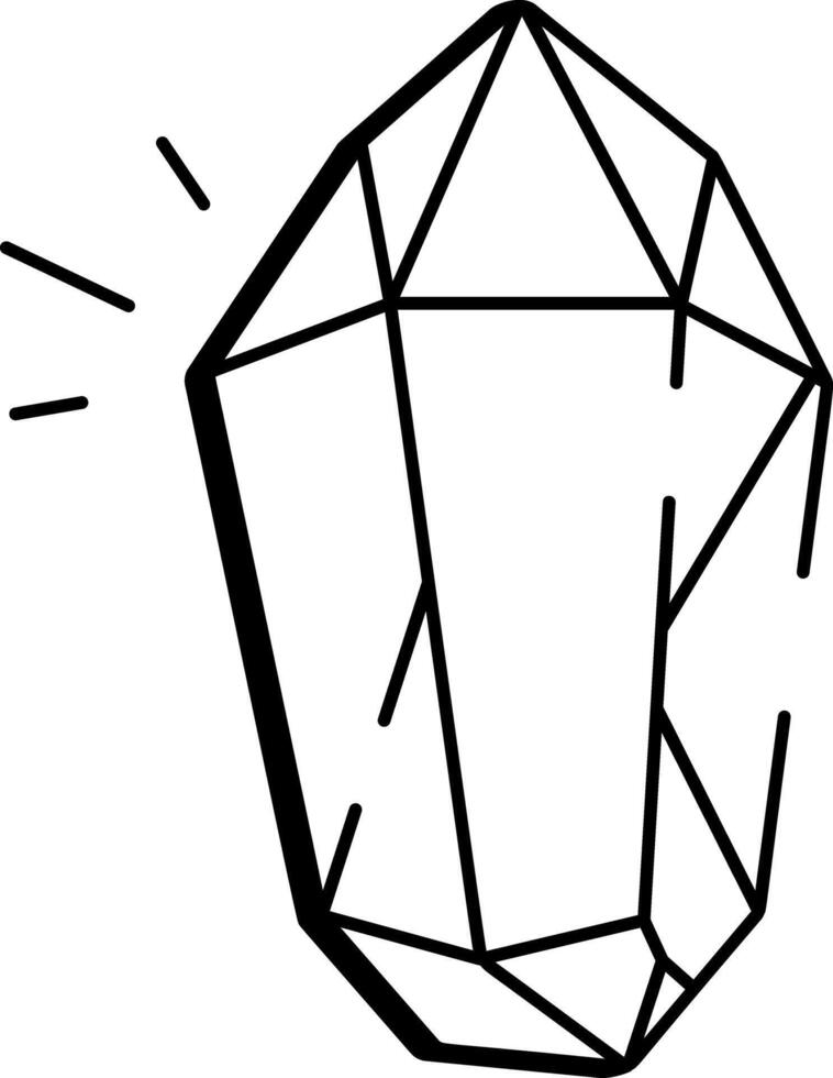 A hand drawn style icon of crystal gem vector