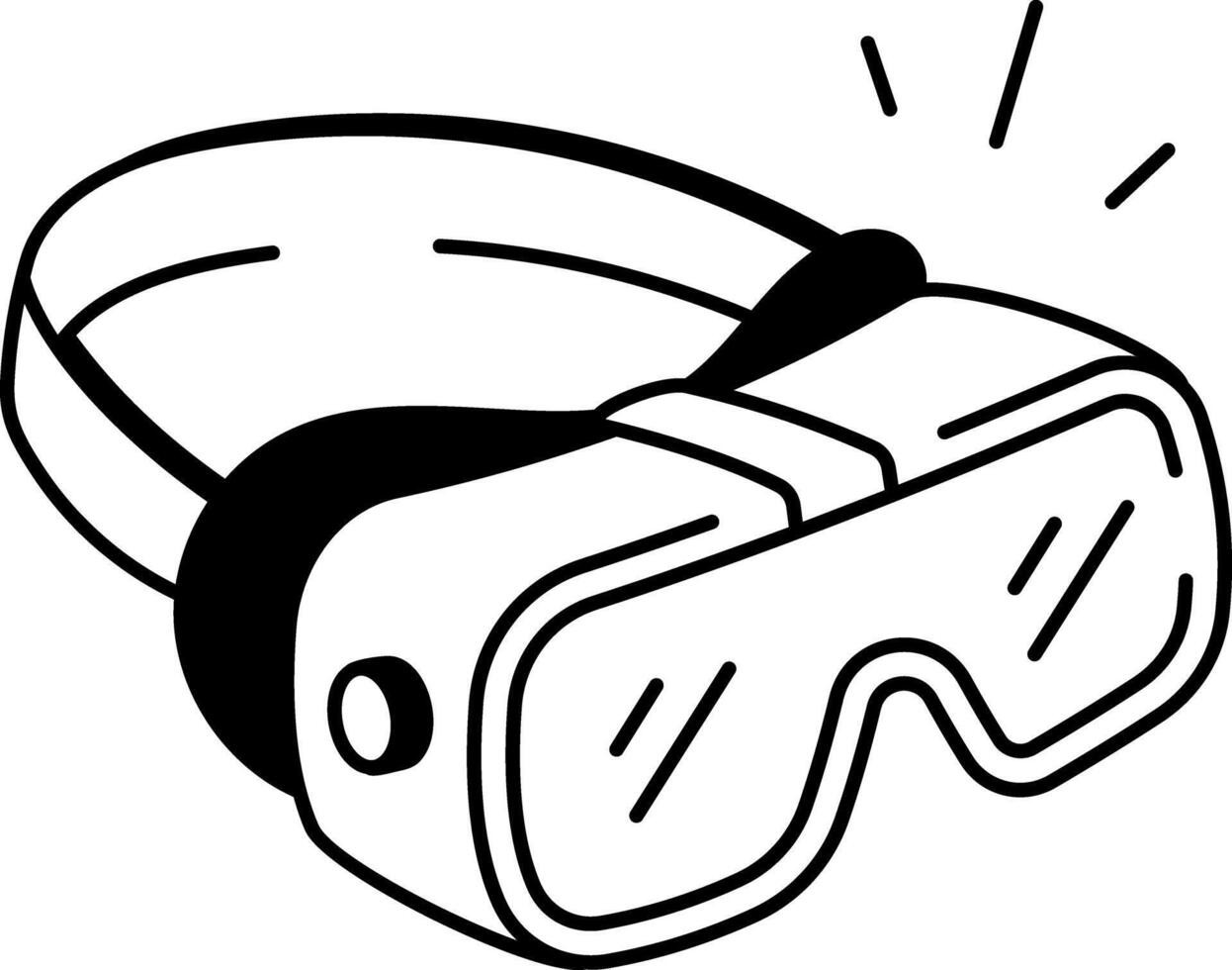 A hand drawn style icon of vr headset vector