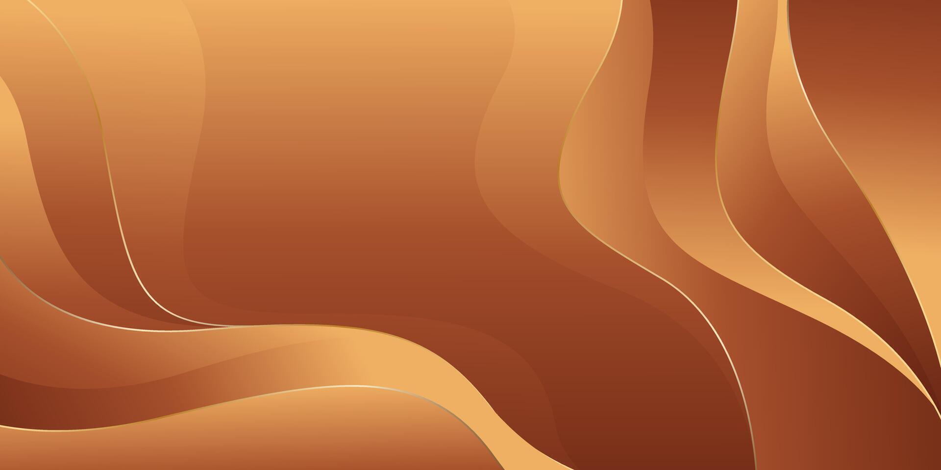 Abstract bronze luxury wave background. Modern Burnt orange color vector