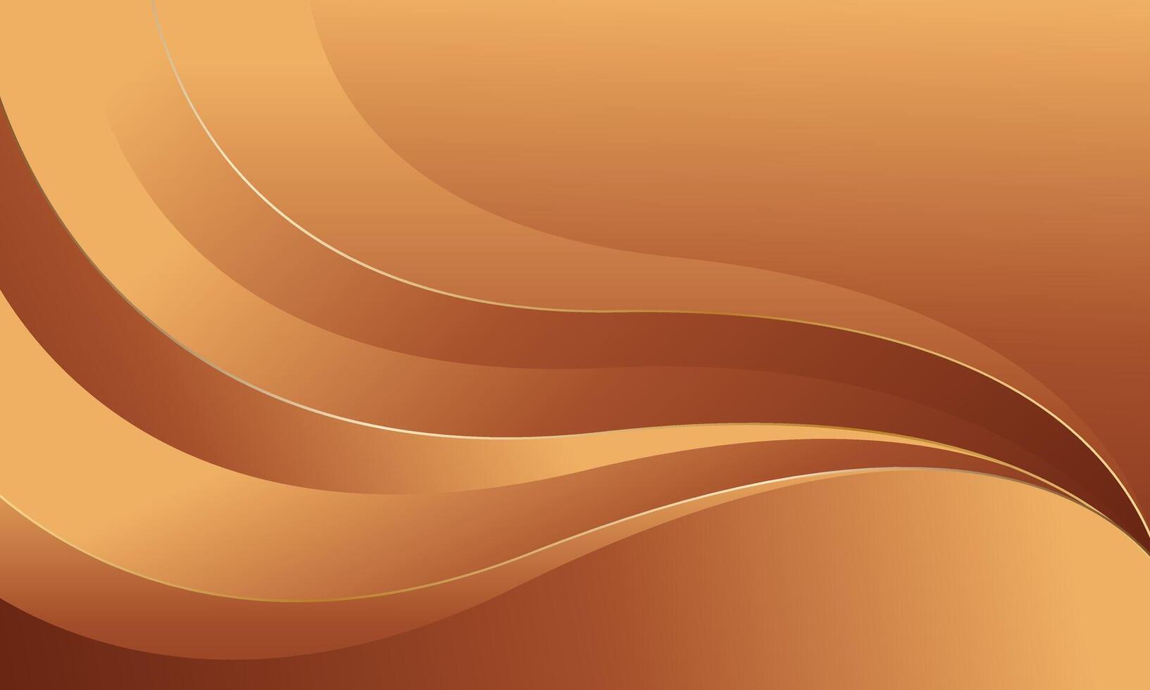 Abstract bronze luxury wavy background with gold accents. Elegant metallic design style for templates, banners, covers, sales, business, events, awards, websites, pages, and more vector