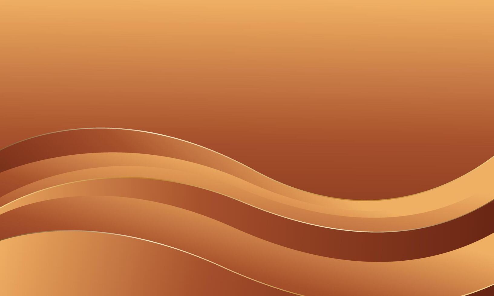 Minimalist elegant bronze luxury wave background vector
