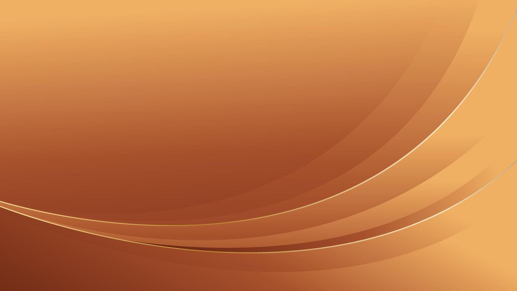 Minimalist bronze luxury curve background with gold accents vector