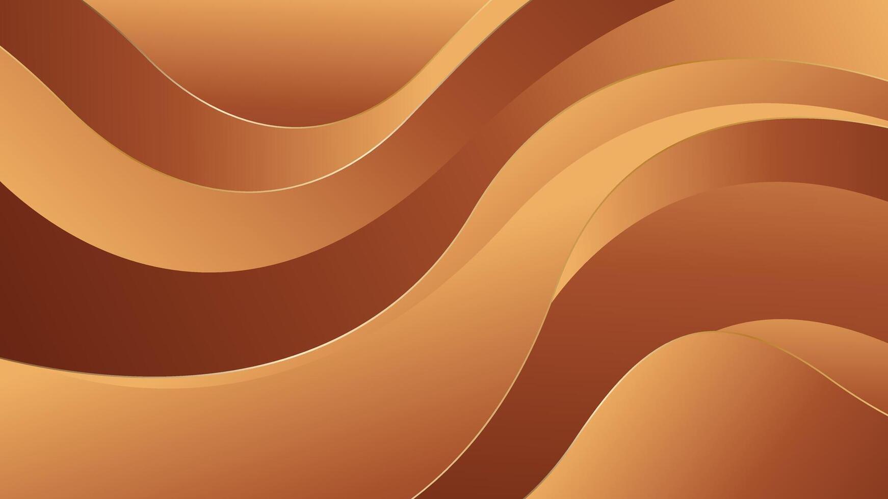 Elegant bronze luxury wave background. wallpaper vector