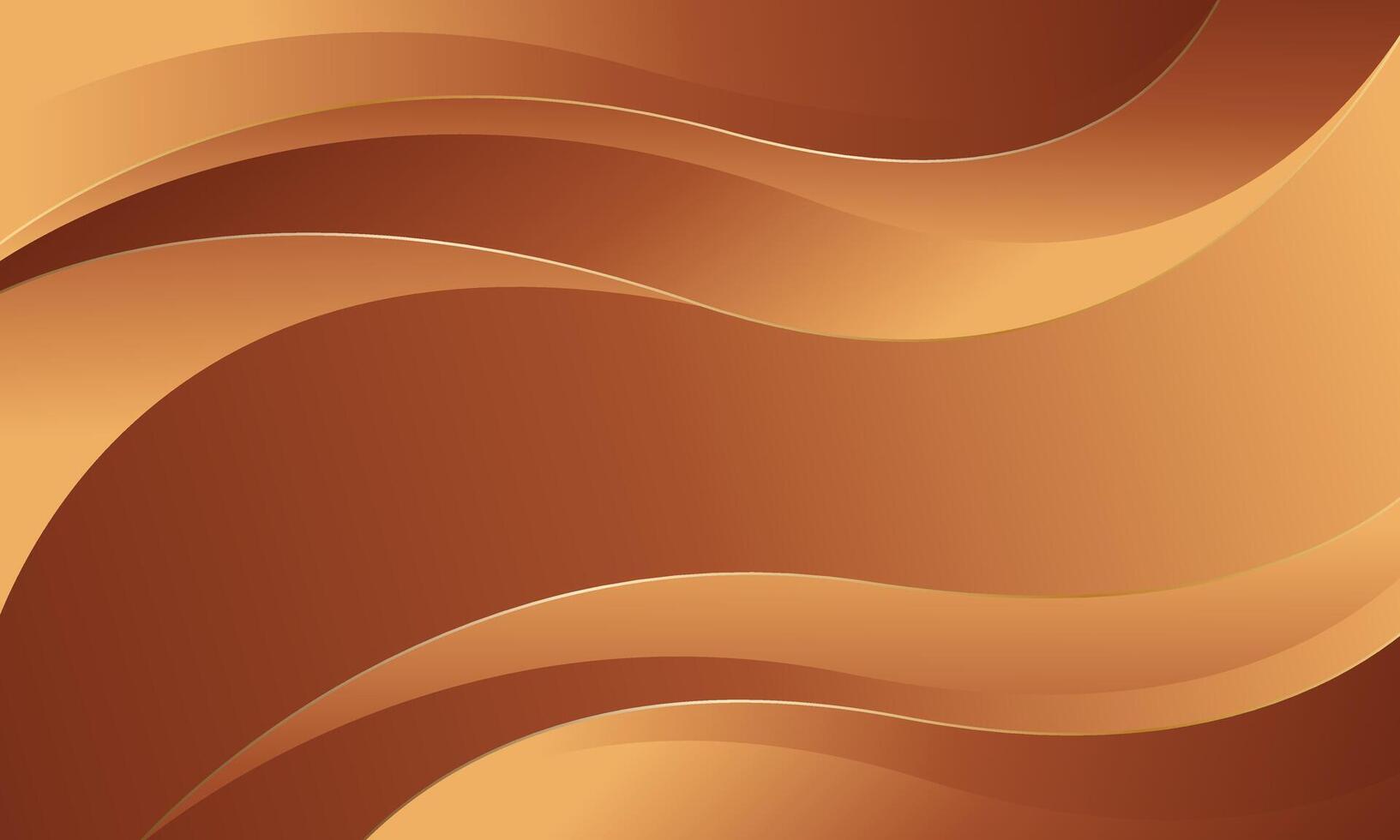 Abstract bronze luxury wave background. Burnt orange wallpaper vector