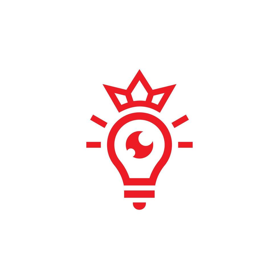 bulb smart with crown logo vector